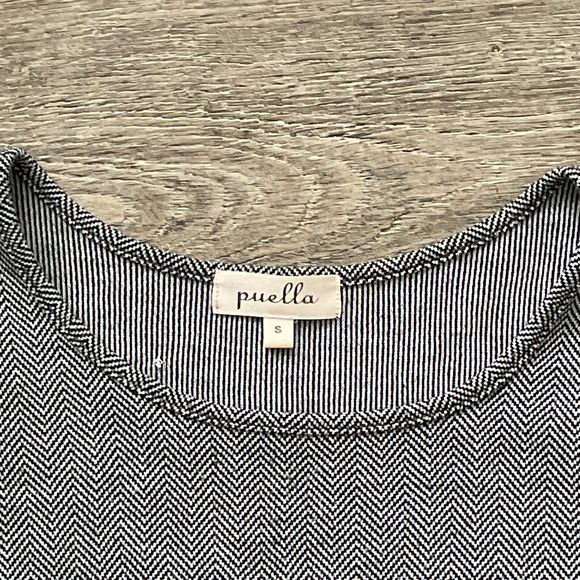 Puella Anthropologie Herringbone Elbow Patch Savant Tunic Swing Dress Size S - Picture 3 of 9